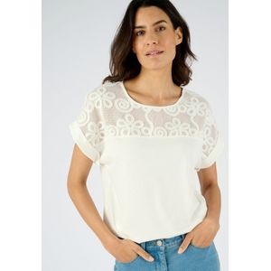 Damart - T-shirt met T-mouwen van twee materialen - Dames - Beige - S