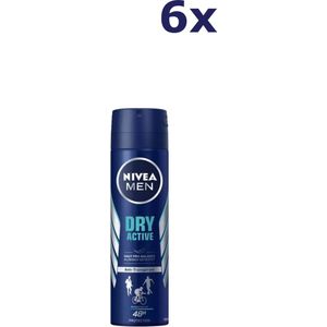 6x Nivea Deospray 150ml For Men Dry Active