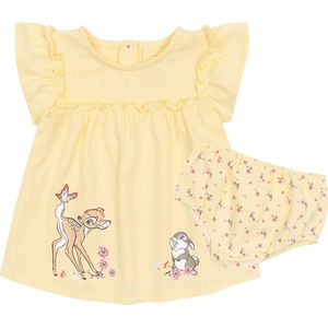 Geel babyjurkje met ruches + slipje - Bambi DISNEY / 74