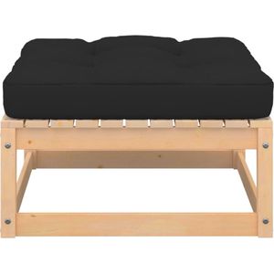 vidaXL Tuinvoetenbank met kussen - Antraciet Voetenbank - Lounge Bank - Tuinstoel - Buitentijdbank - Relax Stoel