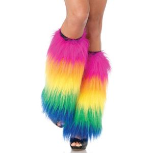 Furry Rainbow Leg Warmers
