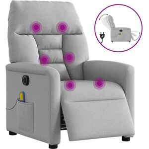 vidaXL - Massagestoel - Grijs - Stof - Elektrisch Verstelbaar