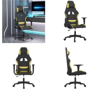 vidaXL Gamestoel stof zwart en lichtgroen - Gamingstoel - Gamingstoelen - Televisiestoel - Racingstoel