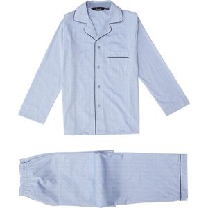 Bio Katoenen Herenpyjama Bombay Dot Ambassador 1867 Lichtblauw - Maat L