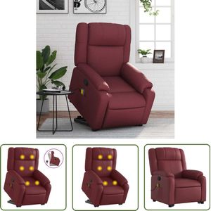 vidaXL Massagerstoel - Sta-op Massagestoel - Sta-op-massagestoel verstelbaar kunstleer wijnrood - Fauteuil - Lounge Stoel - Ergonomische Stoel
