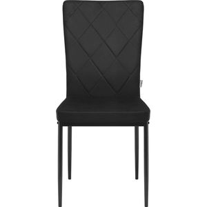 FIBILA Eetkamerstoelen - Eetkamerstoelen set van 4 - Stoelen - Lange Rugleuning - Zwart Fluweel - Stoelen Eetkamerstoelen