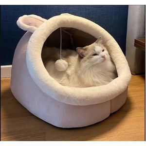 Huisdier Tent Grotbed Voor Katten Kleine Honden Zelfverwarmende Kat Tent Bed Hut Comfortabele Huisdier Slaapbed Opvouwbaar Afneembaar Wasbaar