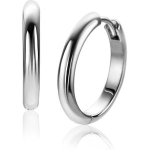 Zinzi zilveren oorringen gladde met ronde buis 3mm met luxe klapsluiting 20mm – ZIO2602