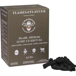 8.5 KG Zuid-Afrikaanse Black Wattle Premium Restaurant Houtskool van Flames & Flavour voor Big Green Egg - Kamado - Weber Kettle BBQ