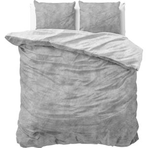 Sleeptime Flanel Twin Washed Cotton Dekbedovertrekset - Lits-Jumeaux - 240 x 200/220 + 2 kussenslopen 60x70 - Grijs
