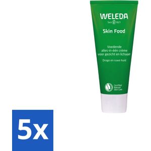 5 x WELEDA - Crème - Skin Food - Droge huid - 75 ml - Skin Food - Crème - Gezichtscrème - Bodycrème - Make-up Primer