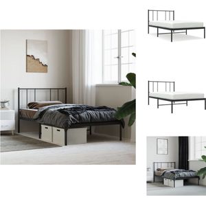 vidaXL Bedframe Klassieke - Metalen Robuust Zwart - 196 x 105 x 90 cm - Geen Matras Inbegrepen - Bed