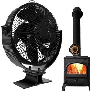 Gran Vida® - Openhaard Ventilator - Energiezuinige Warmteverdeling - Veilig en Duurzaam Design - Zwart