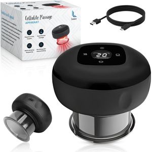 Lunavo® - Elektrisch Massage Apparaat - Multifunctioneel - Cupping Device - Rood Licht Therapie - Spier Ontspannend - Infrarood - Cellulite Massage Apparaat - Gua Sha - Full Body Massage - Verschillende Temperaturen - Zwart