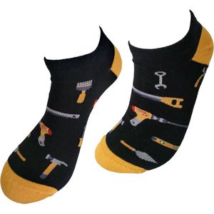 Verjaardag cadeau - Gereedschap sokken – sneaker sokken - vrolijke sokken - valentijn cadeau – lage sokken - grappige sokken - leuke dames en heren sokken - moederdag - vaderdag - Socks waar je Happy van wordt - Maat 40-45