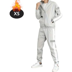 Nivard Joggingpak - Huispak - Volwassenen - Trainingspak - Comfortabel - Joggingsbroek - Tracksuit - Heren - 2 Delig - Grijs - XS