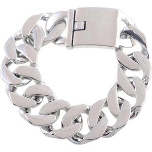 Behave Klassieke armband gourmetschakel zilverkleur