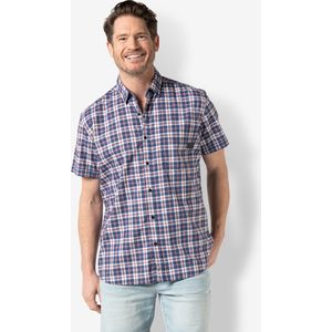 Twinlife Heren shirt plaid s.s. - Overhemden - Luchtig - Vochtabsorberend - Duurzaam - Roze - 3XL