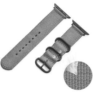 DrPhone SWB1 - Smart Watch Bandje - Roestvrij Staal Gesp - Nylon - Geschikt Voor IOS Smartwatch 42mm - 44mm - 45mm - Grijs