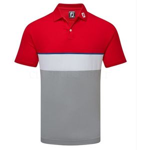Golfpolo Heren Footjoy Color Theory Rood Wit Blauw Maat M