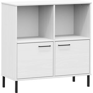 VidaXL-Boekenkast-met-metalen-poten-OSLO-90x35x90,5-cm-hout-wit