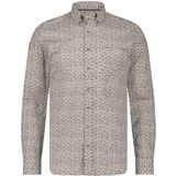 State of Art - Casual Shirt - Bruin - Lange Mouw - Geknoopt - Gestipt