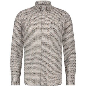State of Art - Casual Shirt - Bruin - Lange Mouw - Geknoopt - Gestipt