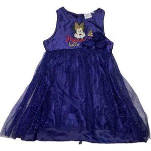 Disney Minnie Mouse jurk satijn/tule blauw maat 122/128