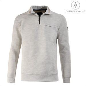 Trui 4008 licht grijs korte rits Chris Cayne - maat M