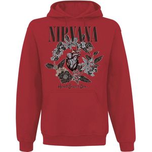 Nirvana Heart Shaped Box Heren Trui met capuchon - rood - L