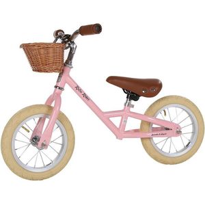 Bandits & Angels loopfiets Retro Rider roze met mandje - 2.5 jaar - meisjes - metaal - roze