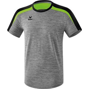 Erima Liga 2.0 T-Shirt Kinderen - Grey Melange / Zwart / Green Gecko | Maat: 116