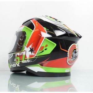 torx integraalhelm voor dames / heren maat l billy 2 57 groen rood / 59-60cm nieuw