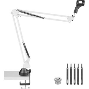 PromoHome Microfoon Arm Bureaustandaard met 3/8"" tot 5/8"" schroef, kabelbinders Geschikt voor Blue Yeti Snowball Yeti X Quadcast, Max Load 3,3 lb/1,5 kg, NW-35