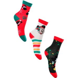Mickey Mouse - Sokken Mickey Mouse - Kerst - 3 paar - maat 23-26