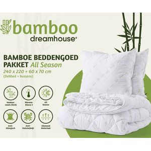 Dreamhouse Bamboe Beddengoed pakket - 240 x 220 - Wit