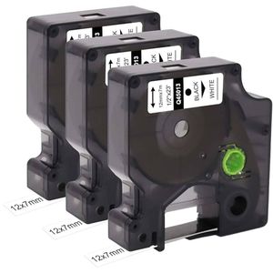 Plastic Label Geschikt voor Dymo 45020 | 12 mm x 7 m | S0720600 | Wit op Transparant - 3 stuk - Gechikt voor: Labelmanager 100 100 plus 120P 150 160 200 210D 220P 260P 280 300 350 350D 360D 400 400Duo 420P 450