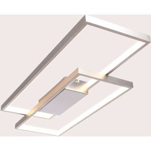 Moderne eettafel plafondlamp Stretto | led strip | grijs / staal | kunststof / metaal | 69 x 29 cm | met 3 standen dimmer | eetkamer / woonkamer | modern design