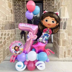 Gabby's Poppenhuis - 5 Jaar - Ballonnenset- 36 Stuks - Gabby's Dolhouse - Feestversiering - Kinderfeestje - Verjaardagsfeestje - Helium ballon - Roze / Paarse / Blauwe Ballon