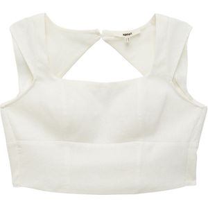 Mouwloos Vierkante kraag Kurzarmbluse