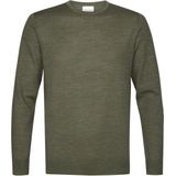 Profuomo - Slim Fit Trui - Donkergroen - 100% Wol