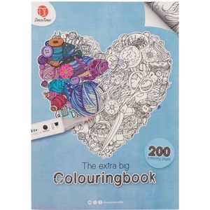 Decotime Extra big Colouringbook | 200x paginas | Bloemen - Mandala | Kleurboek hard cover 200 designs