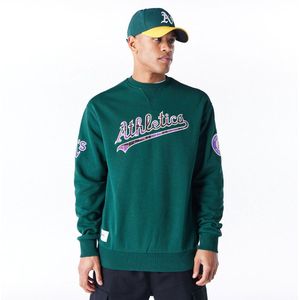 Oakland Athletics - Tartan Infill Trui - Donkergroen - 80% Katoen, 20% Polyester