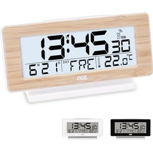 Digitale Wecker Radio met Temperatuurweergave en Kalender in Bamboe