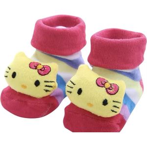 Super schattige babysokken - Baby Sokken - New born sokken - Kraamcadeau voor Jongen of Meisje - Babyshower Cadeau - Kraammand - Kat - Katten - Katjes - Regenboog