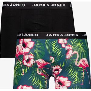 Jack & Jones heren boxershorts 2 paar met flamingo - Zwart - Maat S