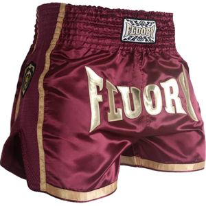 Fluory Kickboks Broek Muay Thai Short Wijnrood MTSF28 maat XL