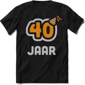 40 Jaar Feest kado T-Shirt Heren / Dames - Perfect Verjaardag Cadeau Shirt - Goud / Zilver - Maat XL
