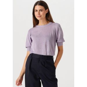 Minus Liva Puff Sleeve Metallic Knit Pullover Tops & T-shirts Dames - Shirt - Lila - Maat S
