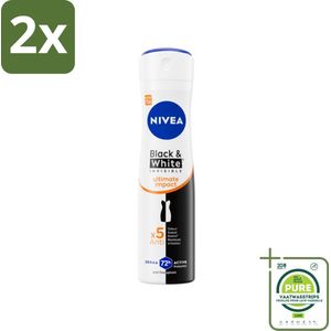 NIVEA - Deodorant Spray - Zwart & Wit Ultieme Impact - Anti-Transpirant - 150 ml - Voordeelverpakking - 2 stuks - NIVEA deodorant - Deodorant spray